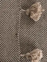 Pom Pom Wool Throw Blanket – Handwoven Moroccan Blanket