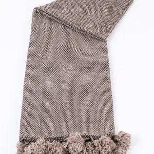 Pom Pom Wool Throw Blanket – Handwoven Moroccan Blanket