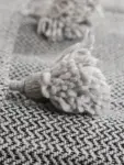 Pom Pom Wool Throw Blanket – Handwoven Moroccan Blanket