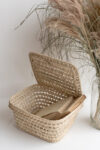 Handwoven Palm Leaf Storage Box with Lid – Moroccan Artisan