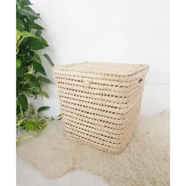 Trunk Down, Large Palm Leaf Trunk, Basket