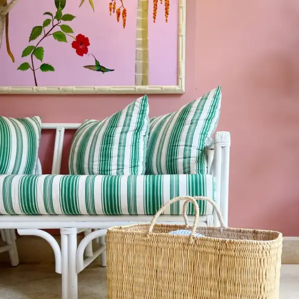 Square Handwoven Straw Basket – Moroccan Storage Tote