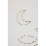 Gold Brass Wire Moon Wall Decor – Handcrafted in 3 Sizes