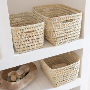 Palm Leaf Storage Crate with Handles – 3 Sizes Available