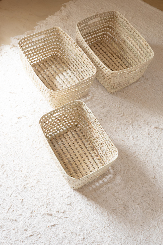 Palm Leaf Storage Crate with Handles – 3 Sizes Available
