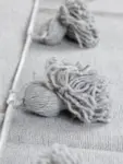 Pom Pom Wool Throw Blanket – Handwoven Moroccan Blanket