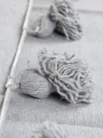 Pom Pom Wool Throw Blanket – Handwoven Moroccan Blanket