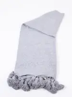 Pom Pom Wool Throw Blanket – Handwoven Moroccan Blanket