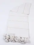 Pom Pom Wool Throw Blanket – Handwoven Moroccan Blanket