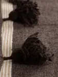 Pom Pom Wool Throw Blanket – Handwoven Moroccan Blanket