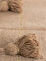 Pom Pom Wool Throw Blanket – Handwoven Moroccan Blanket