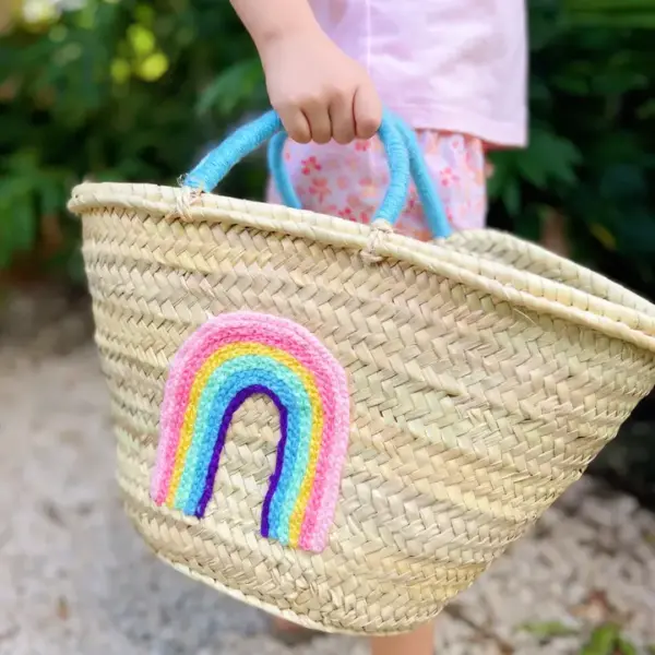 The Full Rainbow Handwoven Basket – Small Size with Vibrant