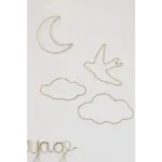Gold Brass Wire Moon Wall Decor – Handcrafted in 3 Sizes
