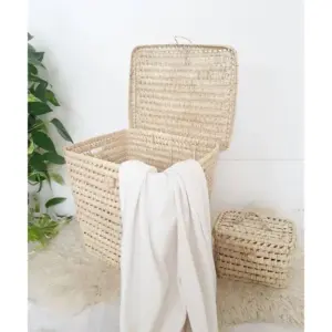 Trunk Down, Large Palm Leaf Trunk, Basket