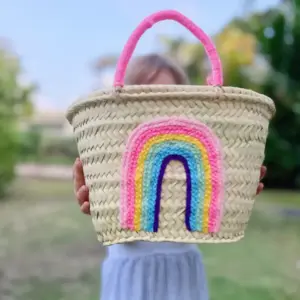 The Full Rainbow Handwoven Basket – Small Size with Vibrant
