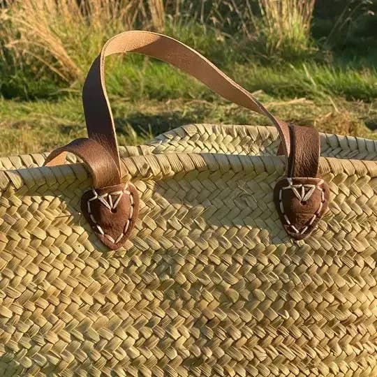 Handmade Moroccan Straw Tote Bag – Chic Summer Basket