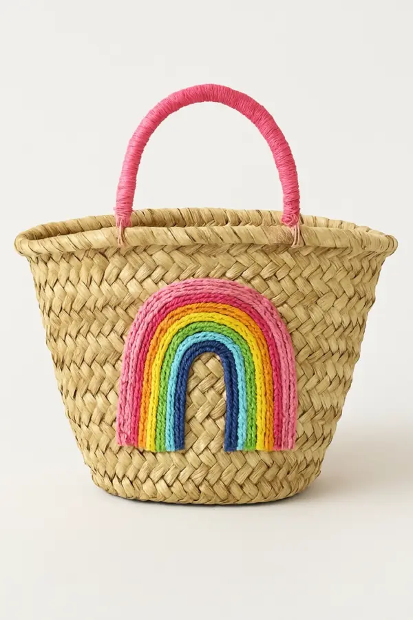 The Full Rainbow Handwoven Basket – Small Size with Vibrant
