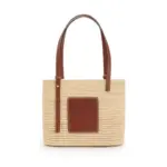 Compact Leather Tote Bag with Adjustable Calfskin Handles
