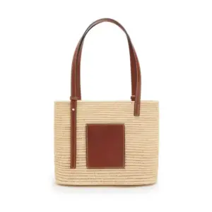 Compact Leather Tote Bag with Adjustable Calfskin Handles
