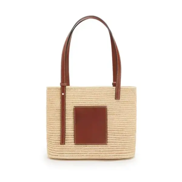 Compact Leather Tote Bag with Adjustable Calfskin Handles