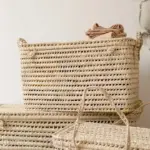 Palm Leaf Chest – Handwoven Moroccan Storage Trunk (Approx. 60 cm)