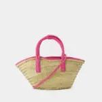 Versatile Handwoven Straw Bag with Removable Shoulder Strap