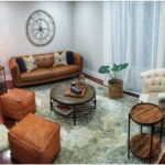 Handmade Square Leather Pouf Coffee Table Set – Moroccan Ottomans (Custom Sizes Available)
