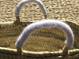 Mini Panda Basket – Handwoven Seagrass with Sequin Design