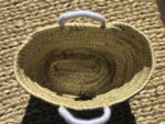 Mini Panda Basket – Handwoven Seagrass with Sequin Design