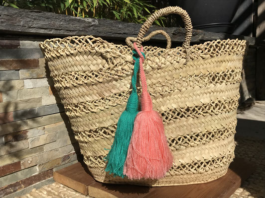 Ibiza Openwork Basket – Handwoven Palm Leaf Tote