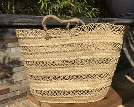 Ibiza Openwork Basket – Handwoven Palm Leaf Tote