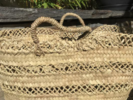 Ibiza Openwork Basket – Handwoven Palm Leaf Tote