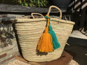Ibiza Openwork Basket – Handwoven Palm Leaf Tote
