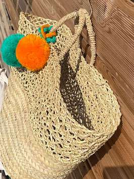 Pini Semi-Openwork Basket – Handwoven Palm Leaf Tote