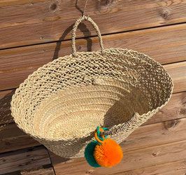 Pini Semi-Openwork Basket – Handwoven Palm Leaf Tote