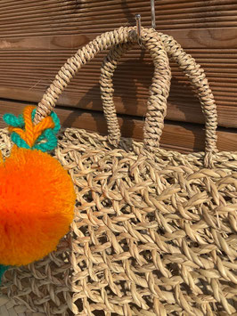 Pini Semi-Openwork Basket – Handwoven Palm Leaf Tote