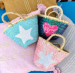 Mini Sequin Basket – Handwoven Decorative Pot Cover with Han