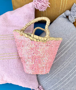 Mini Sequin Basket – Handwoven Decorative Pot Cover with Han
