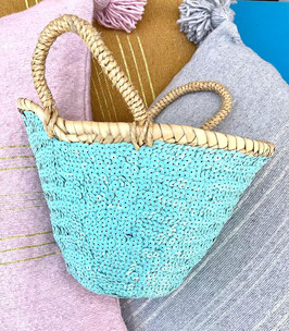 Mini Sequin Basket – Handwoven Decorative Pot Cover with Han