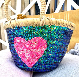 Mini Sequin Basket – Handwoven Decorative Pot Cover with Han