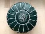 Authentic Moroccan Leather Pouf Ottoman – Handmade Full-Grai