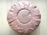 Handmade Moroccan Leather Pouf Ottoman – Full-Grain Lambskin