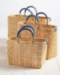 Medina Handwoven Basket Tote – Moroccan Straw Bag in 3 Sizes