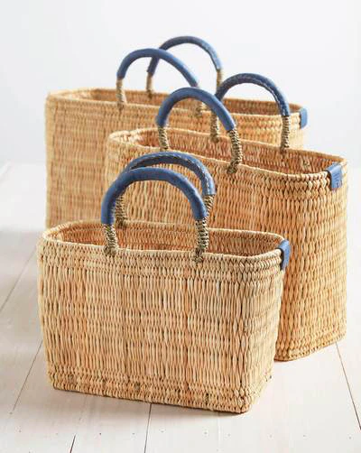 Medina Handwoven Basket Tote – Moroccan Straw Bag in 3 Sizes