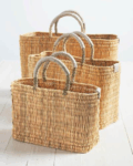 Medina Handwoven Basket Tote – Moroccan Straw Bag in 3 Sizes