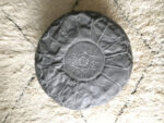 Moroccan Pouf in Gray Leather – Handmade Round Ottoman Seat