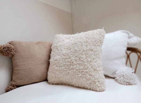 Pom Pom Cushion Cover – 100% Cotton Decorative Pillow