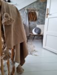 Pom Pom Wool Throw Blanket – Handwoven Moroccan Blanket