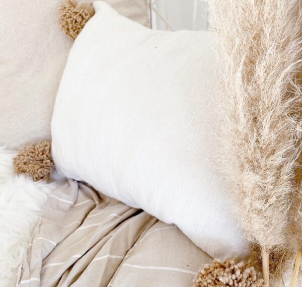 Pom Pom Cushion Cover – 100% Cotton Decorative Pillow
