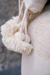 Pom Pom Wool Throw Blanket – Handwoven Moroccan Blanket